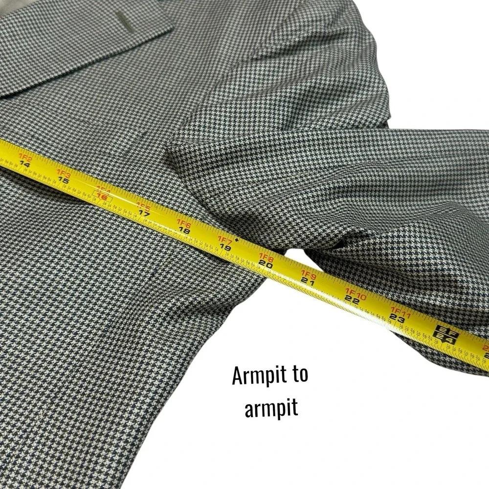 Brooks Brothers Houndstooth Wool Silk Sport Coat Suit Jacket Career Luxury 40R